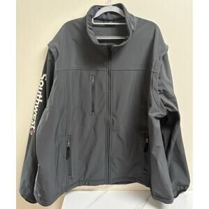 Southwest Airlines Softshell Jacket 3XL Gray Convertible Sleeves Vest Logo